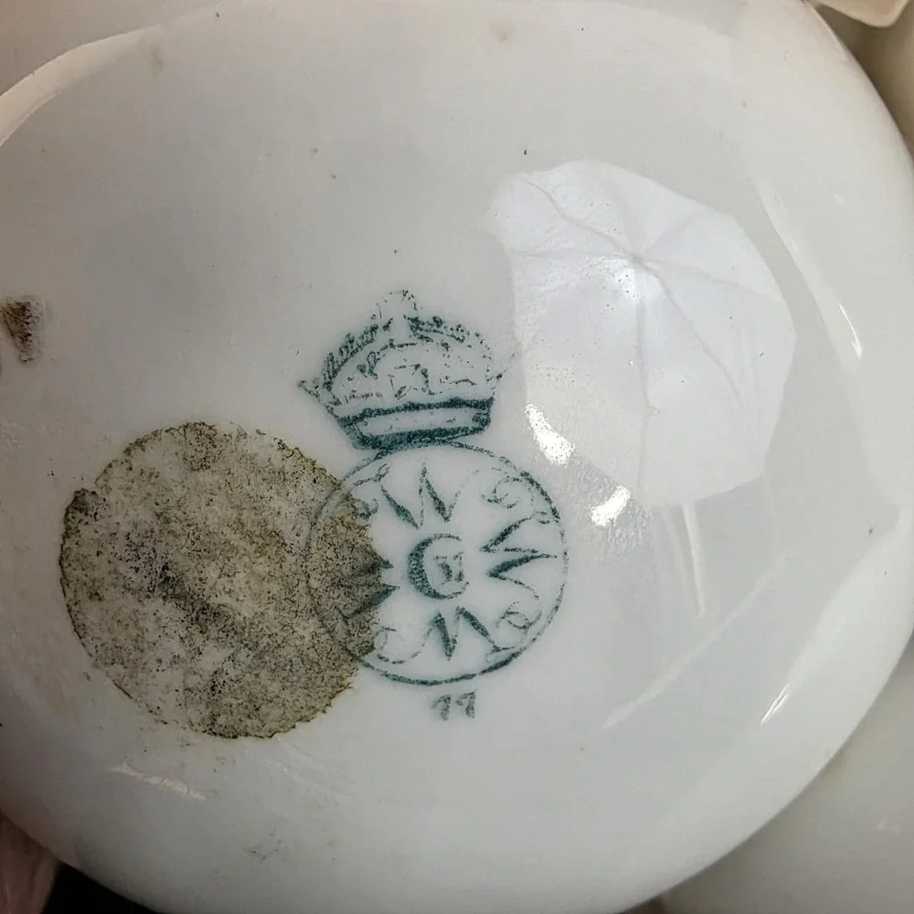 1877 Antique Royal Worcester‎ Aesthetic Movement Four Well Globe Bud Vase White